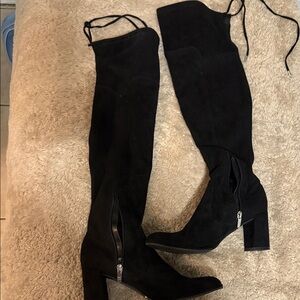 Marc Fisher Black Suede Over-the-Knee Boots